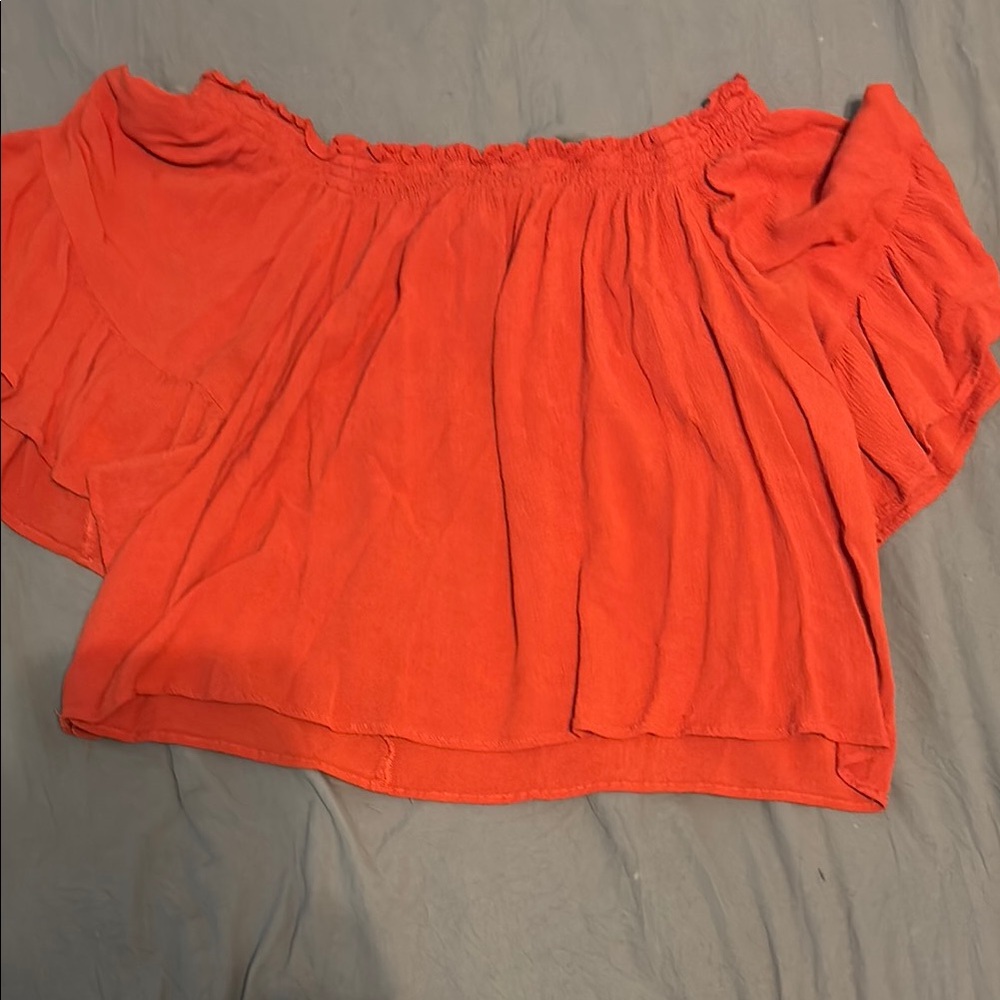 Vibrant Orange Off-Shoulder Top